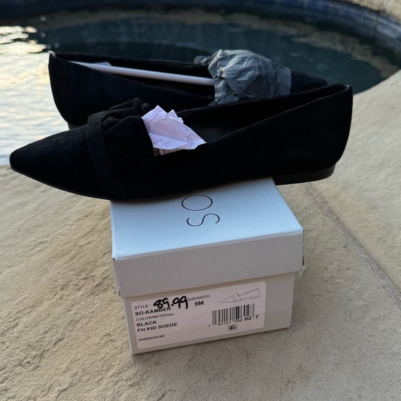 Sole Society SO-Kamber Black Suede Flats with Ruffle Detail size 9 - Picture 10 of 13